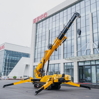 Grue araignée robuste Hengwang 11,5T, grue sur chenilles stable avec stabilisateurs, hauteur de levage 22m, alimentation diesel/électrique, certifiée CE