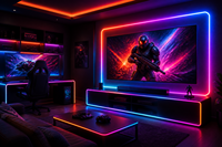 Ruban LED néon flexible RGBIC haute densité 288 LED/m DC24V 8*16mm, étanche en silicone, avec effet de poursuite
