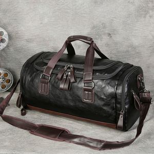 Custom Genuine Leather Travel Weekender <b>Overnight</b> Duffel <b>Bag</b> Gym Sports Tote OEM Leather Duffel <b>Bag</b> for Men - Product Image 6