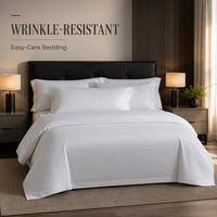 Parure de lit d'hôtel en satin de coton peigné 100 % pur coton 60S, quatre pièces, blanc pur, universelle quatre saisons, douce pour la peau