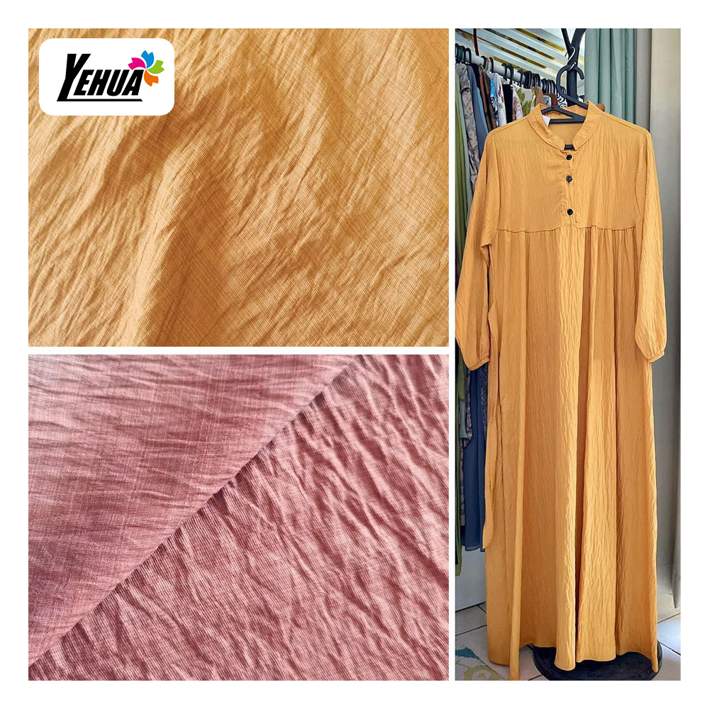 Woven Fabric 88% Rayon 12% Nylon Slub Look Fabric for Shirts Dress