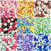 Perles rondes de couleur Macaron en plastique acrylique pour la fabrication de bijoux, vente en gros d'usine 6/8/10/12/14mm
