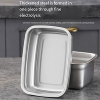 Boîte à lunch en acier inoxydable, scellée avec un couvercle, de qualité alimentaire, épaissie, avec couvercle, compatible réfrigérateur, multi-usage