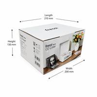 Boîte à fond à clipser en carton ondulé E-Flute 300 g/m² imprimée numériquement sur mesure pour l'emballage de platines vinyles et d'électronique domestique