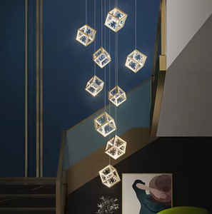 Zeal Lighting Lámparas colgantes Accesorios Escalera de techo alto Candelabros de cristal de vidrio Led de lujo - Product Image 3