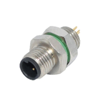 Conector USB Industrial de Alto Rendimiento M5 Hembra para Montaje en Panel, 3 Pines, Conexión Frontal, DIP, con Clasificación IP67