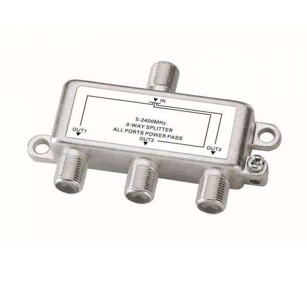 Satellite signal Three-way Power Divider SAT 3 Way Splitter 3-way Digital Cable Tv Splitter