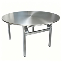 Moderne Hotelmöbel Klappbarer Runder Esstisch Outdoor-Grill-Bankett-Tisch Mietbarer Edelstahl-Esstisch für Zuhause