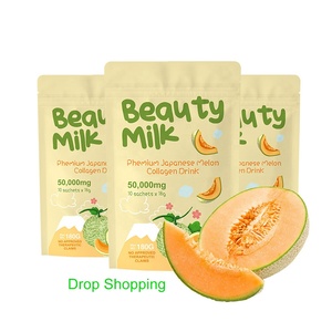 Produk Dropshipping Jepang <span class=keywords><strong>Melon</strong></span> kecantikan susu kolagen bubuk minuman Glow mendorong suplemen kulit - Product Image 1