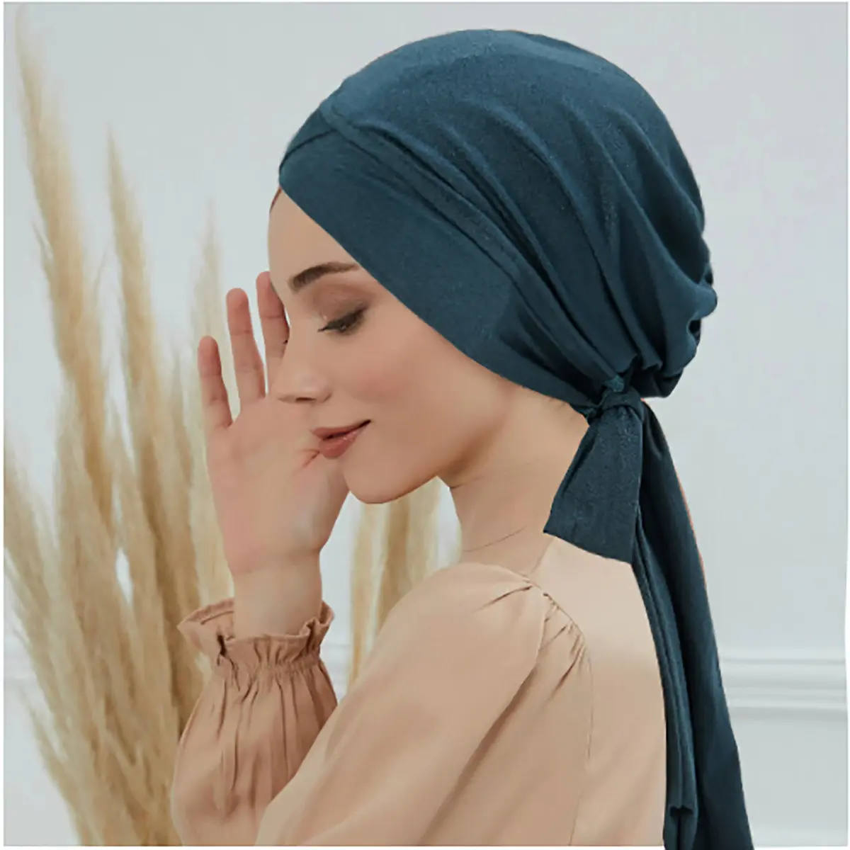 Limanying Mode Croix Sangle Plaine Couleur Femmes Turban Cap En Gros Doux Élastique bandana écharpe hijab undercap
