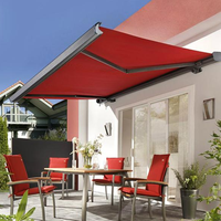 5m Léger Pleine Boîte Motorisé Rétractable Toit Auvent Auvent De Jardin Coupe-Vent En Alliage D'aluminium Cadre Électrique Polyester