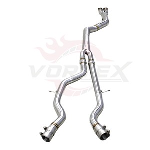 Silenciador de tubo central único de acero inoxidable 304 pulido a espejo Vortex para M3 F80 M4 F82 S55 3.0T Escape de alto rendimiento - Product Image 1