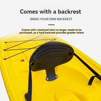 2.55m PE Kayak Personne Seule Course Canoë Océan Bateau En Plastique Dur Voyage Bateau Blanc Eau Surf Bateau De Pêche