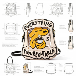 Sac Ita personnalisé en forme de chien adorable, sac à bandoulière et sacoche, avec panneau transparent pour l'affichage de pins, pour les passionnés, usage quotidien - Product Image 1