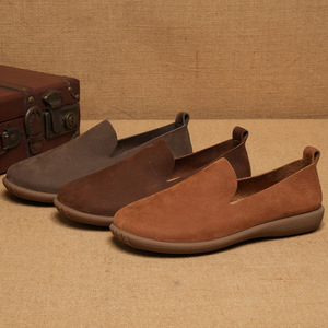 Mocassins en daim pour hommes, bout rond, à enfiler, semelle extérieure en caoutchouc légère, semelle intermédiaire en EVA, chaussures décontractées toutes saisons - Product Image 4