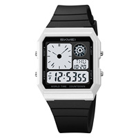 SKMEI 2347, reloj digital de lujo a la moda para hombre, resistente al agua, multifunción, informal, estilo de negocios, reloj de pulsera con correa de PU