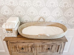 Bông Lót Thay Đổi Giỏ Bé Cuốn Sách <span class=keywords><strong>Moses</strong></span> Cho Quà Tặng Vườn Ươm 5Pcs Đứng Đồ Chơi Lưu Trữ Với Bìa Món Quà Cô Gái 100% Tự Nhiên Wicker - Product Image 4