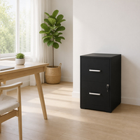 Archivador Metálico Resistente de 2 Cajones para Debajo del Escritorio, Almacenamiento de Archivos con Almohadillas Resistentes a los Arañazos para Oficina