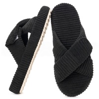 Chaussons d'été tendance à bout ouvert en fourrure, à brides croisées, semelle TPR, mousse à mémoire de forme respirante, doux et moelleux pour femmes