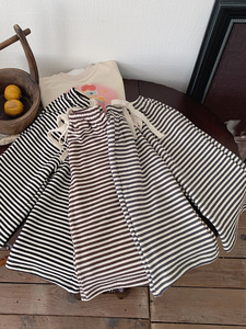 2025 primavera autunno <span class=keywords><strong>pantaloni</strong></span> larghi in cotone Multi-metro Casual da ragazza con <span class=keywords><strong>pantaloni</strong></span> a righe stringati alla moda - Product Image 2