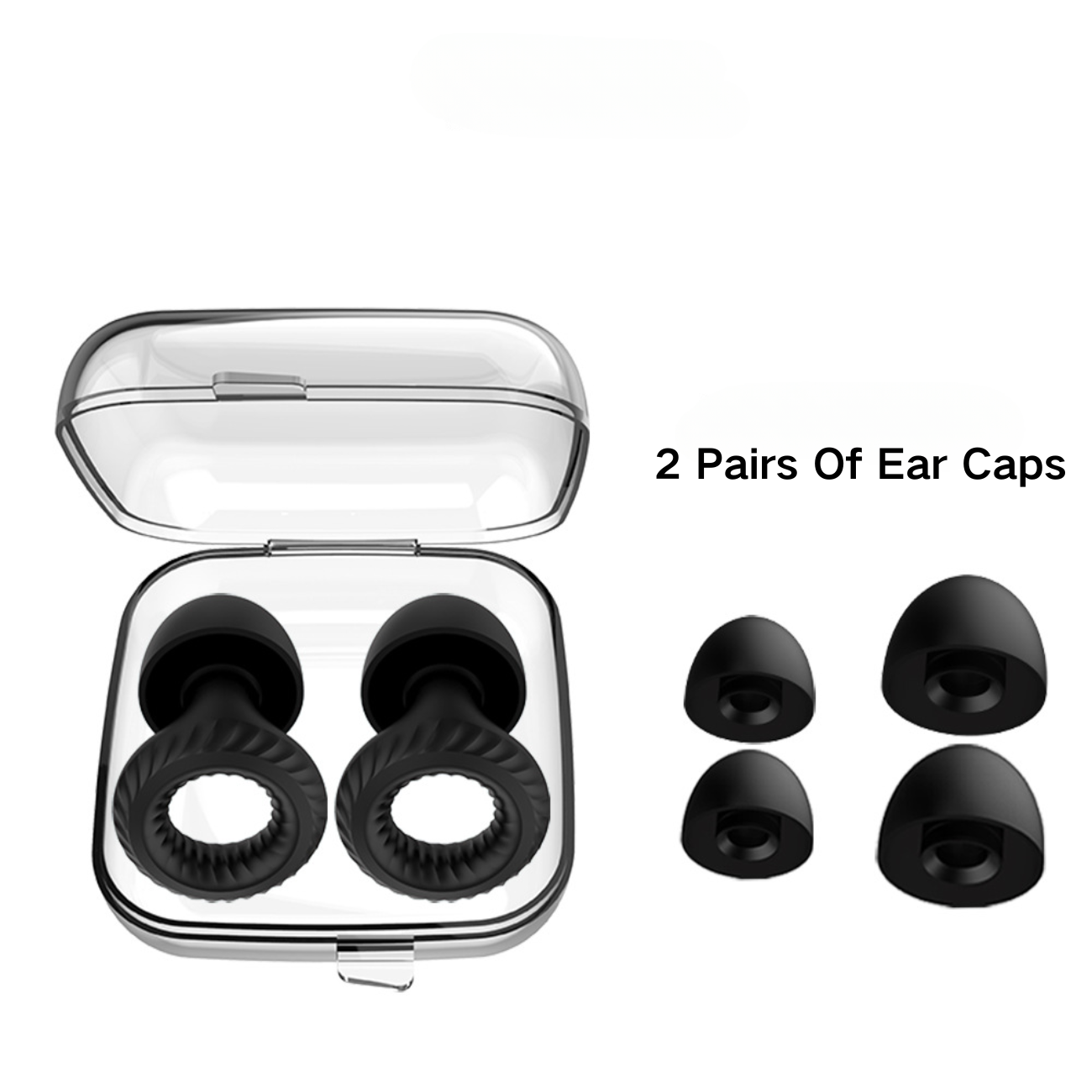 Whirlwind Black Color With 2 Pairs Of Ear Caps