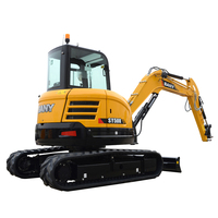 Mini-excavatrice CE 0,15 m et 5 tonnes SY50U PLC 35,5 kW, forte puissance de creusement, brise-roche, tarière, grappin, lame de bulldozer, Euro5