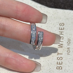 Anillo de Plata de Ley S925 con Cruz de Circonita, Diseño de Nicho, Simple, Moderno, Vintage, Geométrico, Abierto, Chapado en Oro Rosa de 18K - Product Image 4