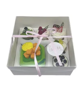 New Design White Cup Cake Box Valentine Mother's Day Gift Boxes 10 inch PET Transparent Cupcake Box With Clear Lid