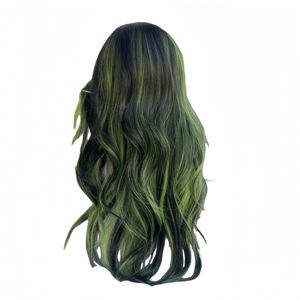 วิกผมสีดำไฮไลท์เขียว วิกผมลอนใหญ่สำหรับผู้หญิง วิกเต็มศีรษะ สีดำไฮไลท์เขียว สีพิเศษ โลลิต้า <span class=keywords><strong>ผม</strong></span><span class=keywords><strong>ยาว</strong></span>หยิกสำหรับผู้หญิง - Product Image 6