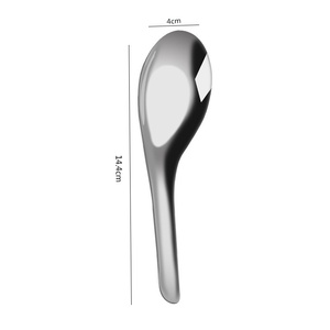 304 스테인리스 스틸 미러 폴리싱 미니멀리스트 디자인 수직 평평한 바닥 두꺼운 국자 중국 스타일 가정용 식기 - Product Image 5