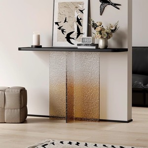 Modern Luxury Retro Solid Wood <b>Console</b> Table with Ice Crack Gradient Design for Home Entry Furniture - Product Image 3