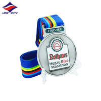 Longzhiyu 17 ans fabricant personnalisé cyclisme médaille Rectangle sport métal médaillon avec ruban 2020 dernière Offre Spéciale de haute qualité