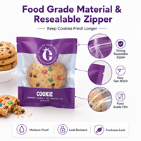 Sacs d'emballage individuels pour biscuits et donuts en plastique laminé de qualité alimentaire, transparents, thermoscellables, avec impression personnalisée