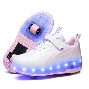 Baskets à roulettes avec roues rétractables, charge USB, 7 couleurs lumineuses, baskets à roulettes 2 en 1, chaussures à roulettes LED pour enfants, filles, garçons - Product Image 2