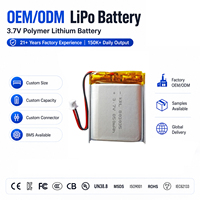 Baterai Lithium Ion Polimer Pouch Soft Pack 803035 3.7V 850mAh Bersertifikasi CE Pabrik KC untuk Kamera CCTV / Lampu LED Strip