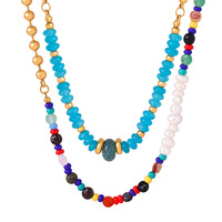 Collier vintage en pierres naturelles, nouveau design fait main avec perles de pierres naturelles, bijoux DIY tendance