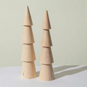 Decoración de árbol de Navidad de madera, decoración geométrica minimalista para mesa, decoración del hogar, 2 uds., tema de bosque de invierno - Product Image 1