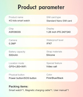 Smartwatch CAT1 CT04 con GPS, Videochiamata, Chat Vocale, Cinturino in Silicone, Impermeabile per Uso Quotidiano, Design Esclusivo