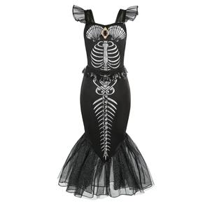 BX Venta al por Mayor Disfraz de Halloween de Alta Demanda: Vestido de <span class=keywords><strong>Nana</strong></span> Pequeña Estilo TV y Cine con Alas de Vampiro y Calavera de Sirena - Product Image 6