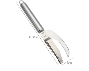 1pc 3-in-1 Stainless Steel <b>Fish</b> Scale <b>Knife</b> Cut Scrape and Dig MawSawtooth Peelers and Scraping Boning Filleting Tool - Product Image 6
