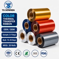 Cinta de Transferencia Térmica de Resina Azul de 70 mm x 300 m, Cinta para Códigos de Barras Resistente a Químicos, Impresión Sintética en PET para Etiquetas