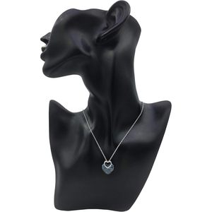 Collar con Colgante de Diamantes en Forma de Corazón, 1.02 Cttw, Color H-I, Diamantes Blancos y Azules de Fantasía, Plata de Ley 925, para Uso Diario de Mujeres - Product Image 3