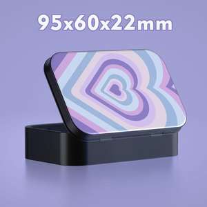 Étui à cigarettes noir en métal à roulettes, 20 pièces, avec logo personnalisé, motifs cœur, dessin animé - Product Image 3