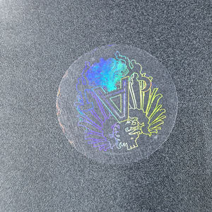 Autocollant hologramme transparent personnalisé Etiquette holographique en matériau transparent Etiquette ronde d'emballage auto-adhésive - Product Image 2