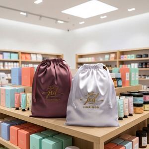 Bolsa de Almacenamiento Personalizada de Satén con Cordón para Pelucas, Extensiones de Cabello, Lencería, Zapatos y Regalos, con Logotipo Impreso, MOQ 100 Piezas, Directo de Fábrica en China - Product Image 5