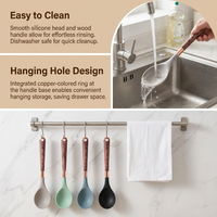 Cuillère en silicone résistante à la chaleur, sans BPA, ustensiles de cuisine antiadhésifs, cuillères en caoutchouc pour mélanger, servir, remuer, OEM ODM