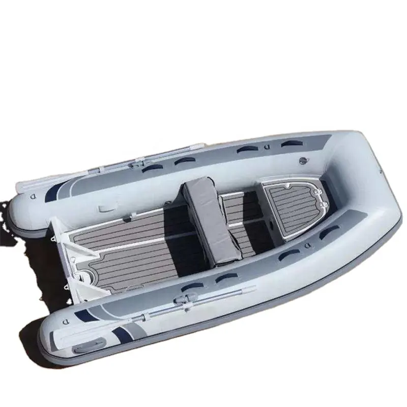 Casco de aluminio para bote inflable de PVC de 10 pies con bolsa de asiento y cojín, suelo de EVA de alta calidad