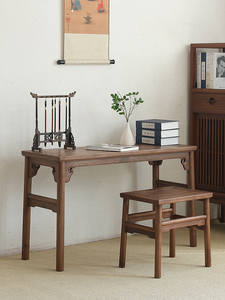 <span class=keywords><strong>Tavolo</strong></span> per Guqin in Legno Massello, Sgabello Professionale per <span class=keywords><strong>Cetra</strong></span>, Scrivania di Alta Qualità in Noce Nero per Calligrafia - Product Image 5