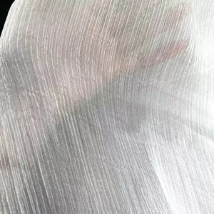 Stock de crêpe brillant scintillant tissu de mousseline de soie de polyester recyclé transparent plissé tulle <span class=keywords><strong>voile</strong></span> vêtement de mariage - Product Image 4