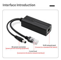 Splitter PoE 100/1000 Mbps IEEE802.3at DC 12V 1.2A Adaptateur Gigabit Isolé Injecteur Connecteur Port RJ45 Caméra IP Zhenqian
